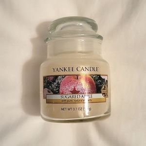 Yankee Candle small off-white Jar Candle Sugared Apple scent 3.7 oz